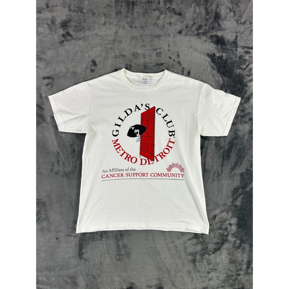 Vintage Gilda's Club Metro Detroit T-Shirt Medium Cancer Support White Graphic T